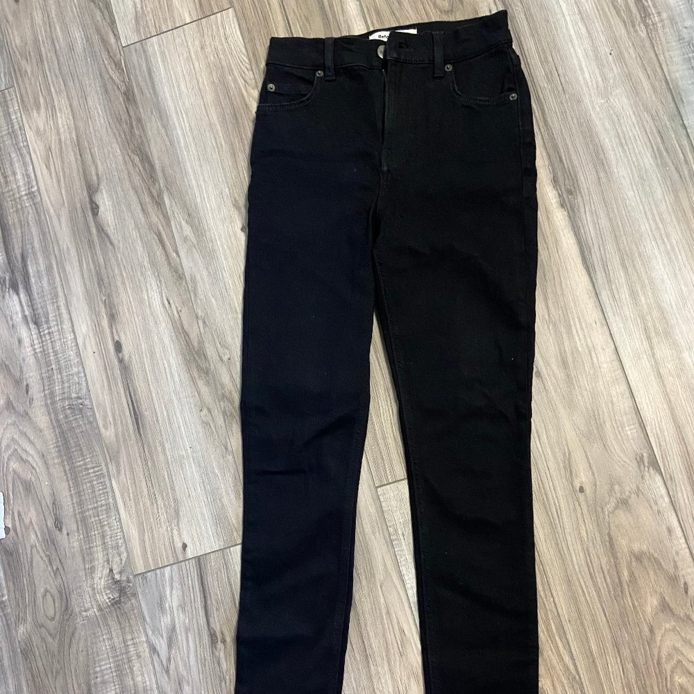 Reformation Harper High Rise Skinny Black Jeans